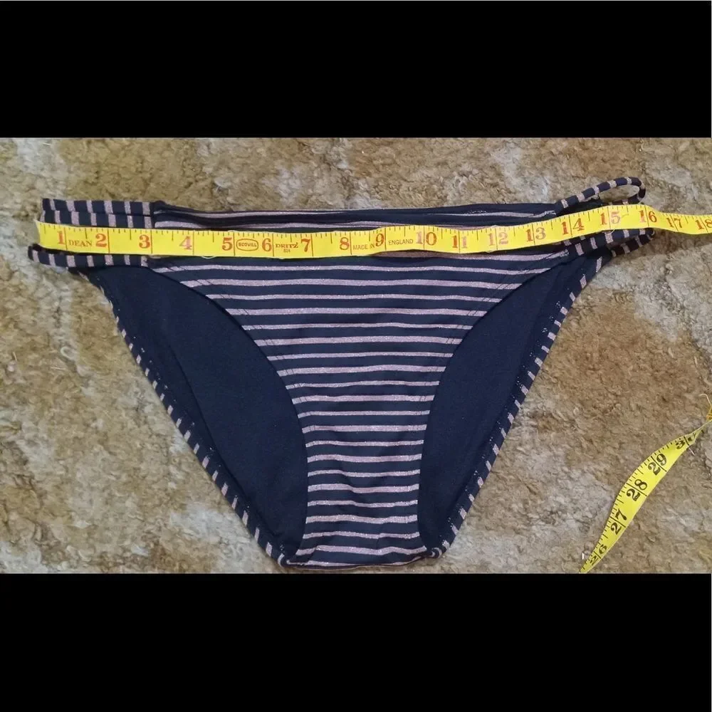 Copper/Black Strip 2Piece Strappy Swimsuit L